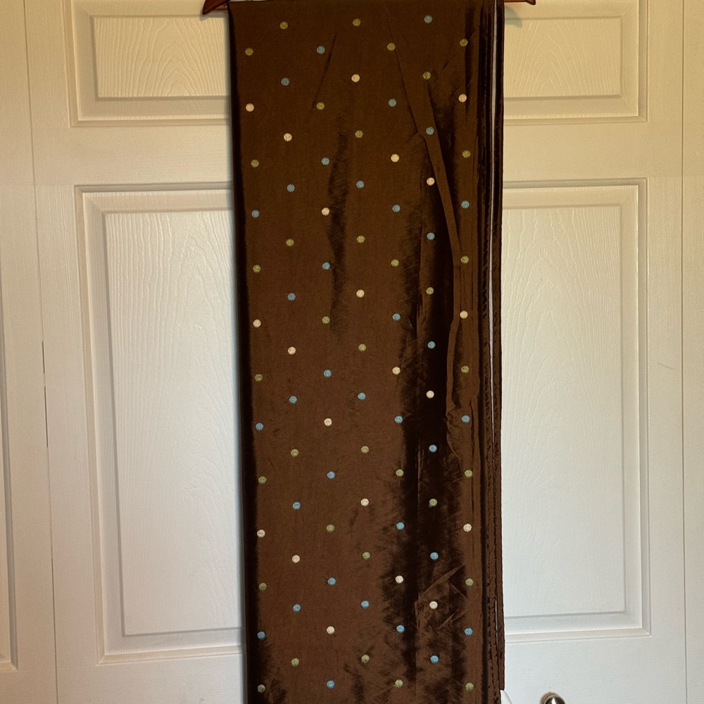 Pier 1 Brown Polka Dot Lined Curtains